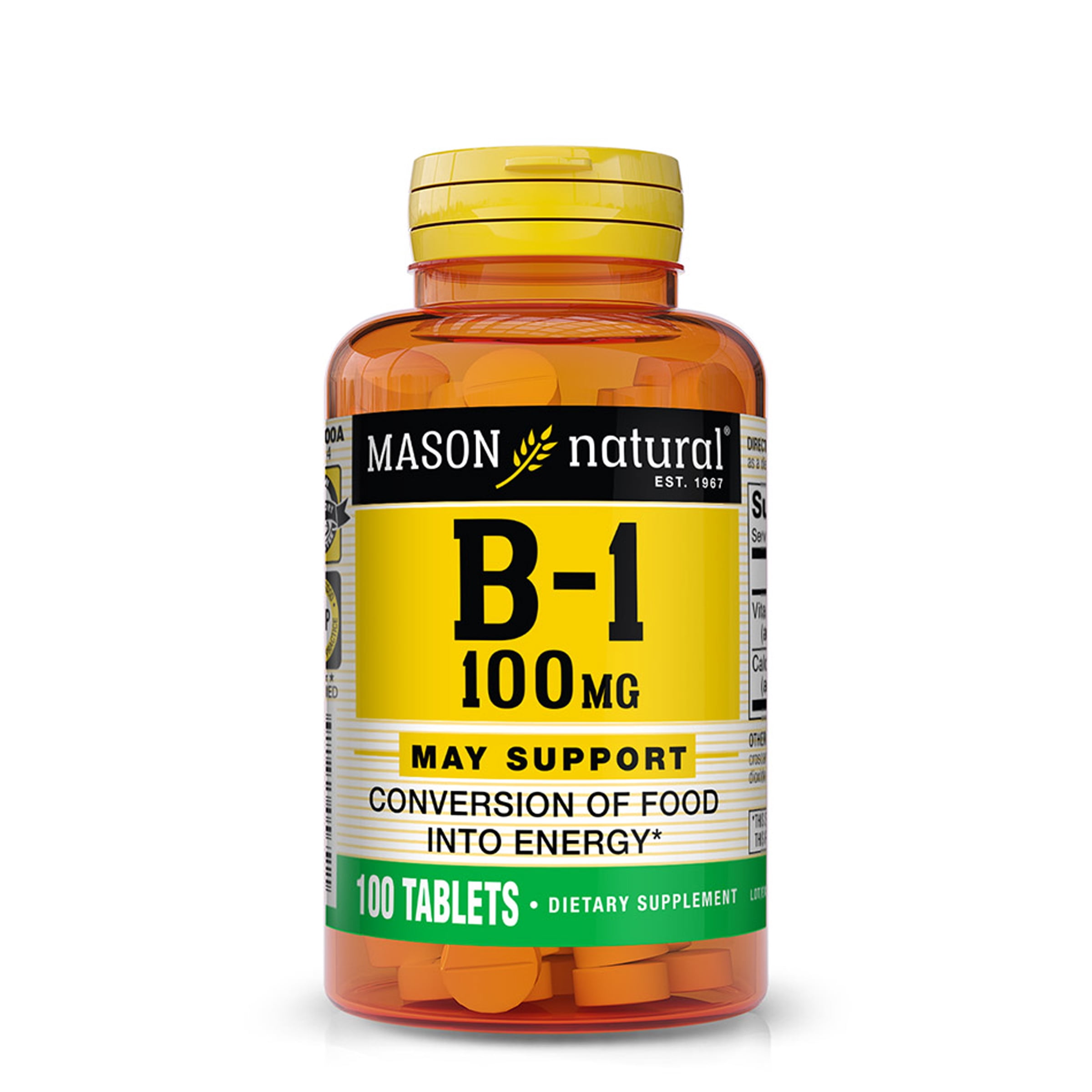 (5 pack) Mason Natural Vitamin B1 (Thiamin) 100 Tablets