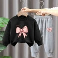 thumbnail image 2 of Odeerbi Toddler Boys Girls Winter Warm Fleece Sweatsuits Two Piece Outfits Set Solid Color Hoodie Jogger Pants Set Children Velvet Casual Tracksuit Black, 2 of 4