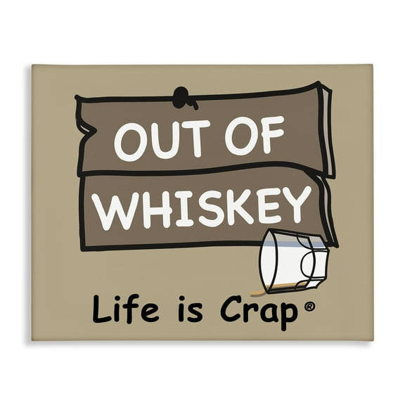 Stupell Industries Out Of Whiskey Novelty & Humor Painting Wrapped Canvas Art Print Wall Art, 20 x 16