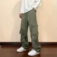 thumbnail image 4 of Pantalones Cargo para Hombre Pantalones Rectos Hip Hop Hombre Anchos Negro Algodón Talla Grande Y2k Sueltos Nuevos en Ropa Pantalones de Lujo Baratos Grandes, 4 of 5