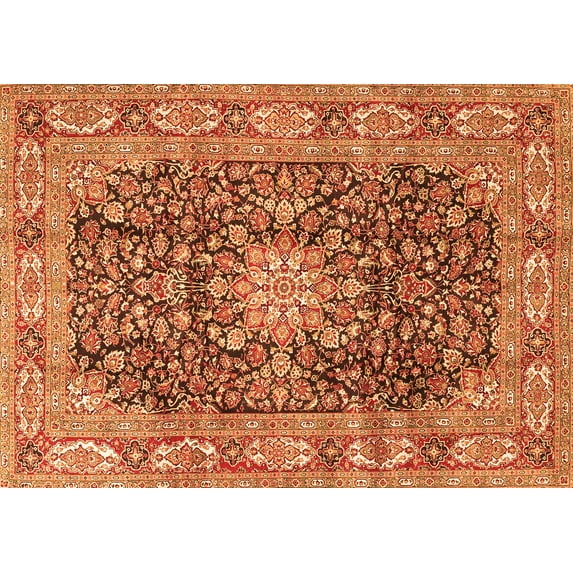 Ahgly Company Indoor Rectangle Medallion Orange Traditional Area Rugs, 2' x 3'