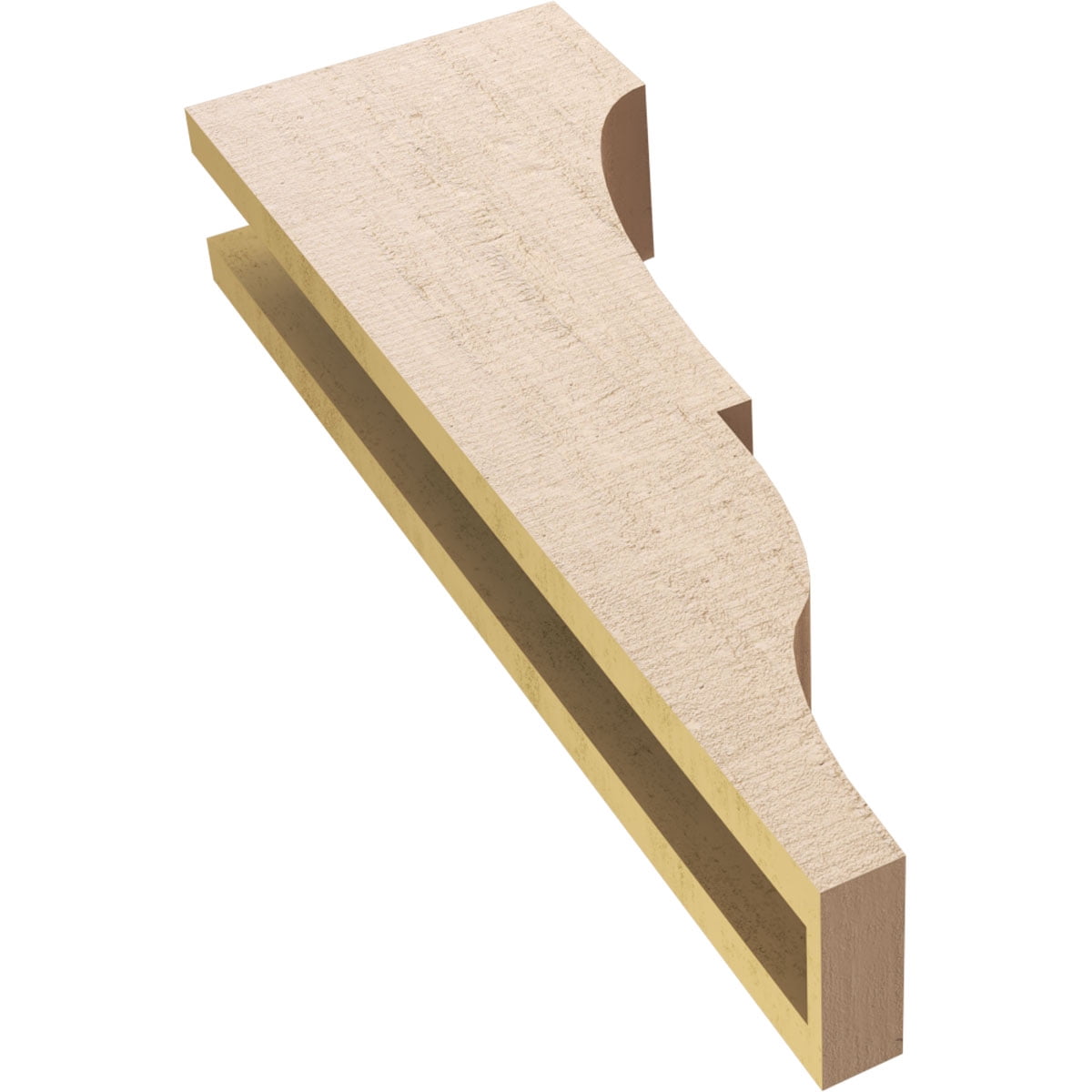 4"W x 8"D x 24"H Thin Asheboro Rough Cedar Woodgrain TimberThane Corbel, Primed Tan