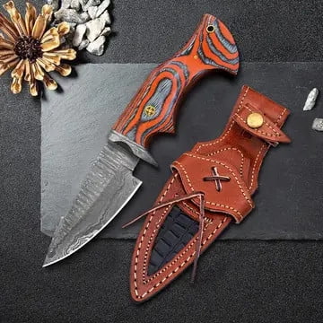 Damascus steel knife 10' , Camping, Fishing, Hunting, Multifunctional -FH Knives