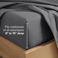 thumbnail image 6 of Bare Home Luxury Bed Sheet Set - Premium 1800 Collection - 6 Piece - Queen, Gray, 6 of 9