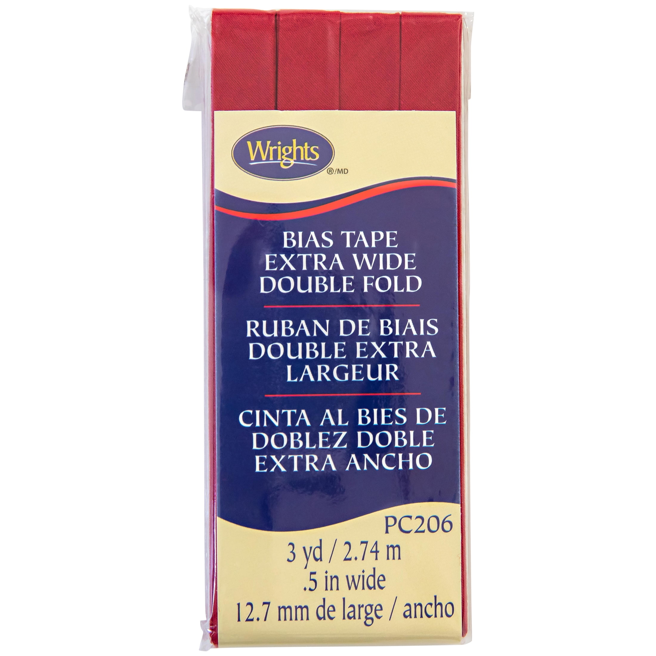 Wrights 1/2" Brick Extra Wide Double Fold Bias Tape, 3 yd