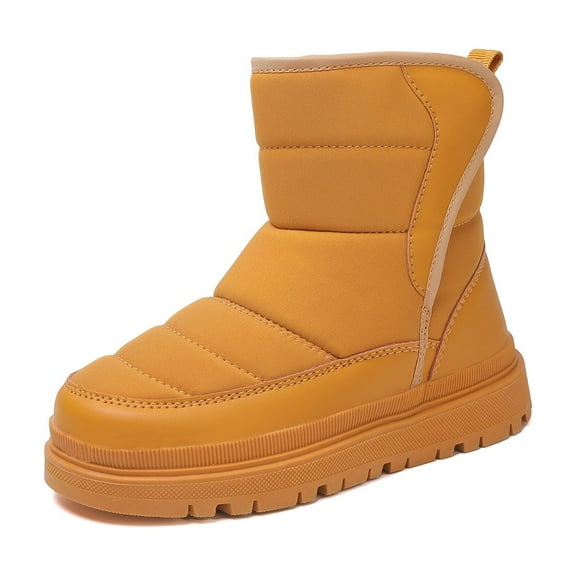 FYEGRE Girls Winter Boots With And Thick Sole For Cold Weather Outdoor Activities And Everyday Wear Khaki 13-13.5 Years