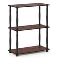 thumbnail image 3 of Furinno Durable 23.6"W x 11.6"D x 29.5"H 3-Shelf Freestanding Shelving Unit, Dark Cherry and Black, 3 of 5