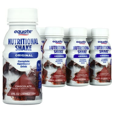 Equate Chocolate Original Nutritional Shake, 8 FL OZ, 6 Count