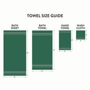 Mainstays Basic Bath Towel, Soft 100% Cotton and Highly Absorbent Bath Towel, Green