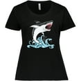 thumbnail image 3 of Inktastic Great White Shark Jumping Women's Plus Size T-Shirt, 3 of 5