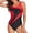 D131/Red, variant on Afdoent One Piece Swimsuit Women Retro High Waisted Bathing Suit Color Block Racerback Bikini Swimsuits Women's Clothing