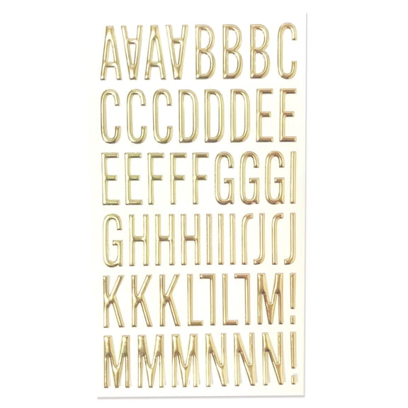 tegongse Gold Glittering Number Letter Sticker 3D Metallic Letter Sticker for Scrapbooking Large Letter Sticker for Embellishment