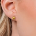 thumbnail image 3 of Gem Stone King 14K Yellow Gold Yellow Citrine Double Notch Stud Earrings | 1.86 Cttw | Gemstone November Birthstone | Cushion 6MM | Gold Earrings for Women Men, 3 of 6