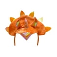 thumbnail image 2 of Adult Triceratops Dragon 3 Horn Dinosaur Headband Tail Costume Accessory Set (Orange), 2 of 5