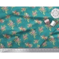 thumbnail image 3 of Soimoi Green Viscose Chiffon Fabric Leaves & Flower Floral Decor Fabric Printed Yard 42 Inch Wide, 3 of 5