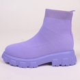 thumbnail image 6 of Women's Mid Calf Boots On Low Heel Sole Design for Everyday Casual Wear Travel Outfits and Outdoor Activities Comfortable Footwear,Color:Purple,Size:5.5, 6 of 9