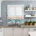 thumbnail image 6 of Abstract Wave Kitchen Curtains and Valances Set, Watercolor Blue Modern Art Rod Pocket Window Valance 18 Inch Window Curtain Panels for Living Room Bedroom Laundry, 27.5x24in, 3 Pieces, 6 of 7