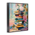 thumbnail image 3 of Stupell Industries Vivid Bookstack by Window Black Framed Giclee Art, design by Arlington Prints, 14 x 11, 3 of 8