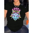 thumbnail image 1 of Camisetas para mujer Verano manga corta Tops para DeportesCreative English Cute Dinosaur Pattern Printed Women'S Fashionable Round Neck Short Sleeve, Simple Casual Sports T-Shirt, Comfortable Summer, 1 of 6