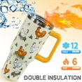 thumbnail image 3 of Chicken Tumbler with Handle and Straw 40 OZ Chicken Cup Cute Funny Coffee Travel Mug Stainless Steel Insulated Water Bottle Chickens Stuff Decor Gifts for Women, 3 of 5