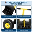 thumbnail image 4 of Snow Shovel with Wheels,29.1" W x 14.2" H Heavy Duty Snow Pusher for Driveway,Ergonomic Snow Pusher Shovel with Snow Removal Adjustable Angle & Height Handle for Driveway, Pavement,Black, 4 of 7
