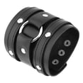 thumbnail image 4 of HZMAN Wide Cuff Wrap Gothic Wristband Punk Rock Biker Wide Strap Leather Bracelet (Black), 4 of 4