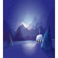 thumbnail image 3 of Winter Duvet Cover Set, Snowy Scene of Mountains and a House, Decorative 3 Piece Bedding Set with 2 Pillow Shams, King Size, Dark Violet Ceil Blue, by Ambesonne, 3 of 3