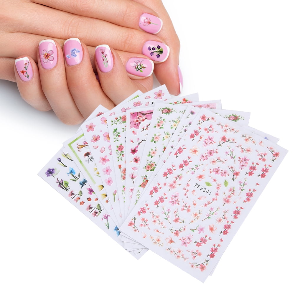 Senjay Nail Art Sticker,8pcs Nail Art Sticker SelfAdhesive Nail