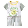thumbnail image 2 of Jamsmile Toddler Boys Outfit Sets Summer Cartoon Print Short Sleeve Tops And Shorts 2 Piece Children Boys Suits, 18-24 Monthss, 2 of 4