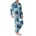 thumbnail image 3 of Kll Airplanes And Aviation Signs Sleepwear Mens Flannel Pajamas,Long Cotton Pj Set, 3 of 9