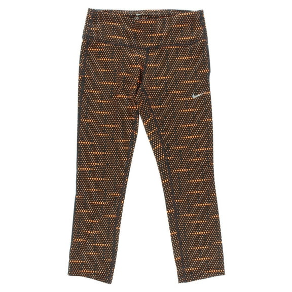 Nike Women's Dri Fit Epic Run Printed Capri Black/Orange Xs, Color: Black/Orange