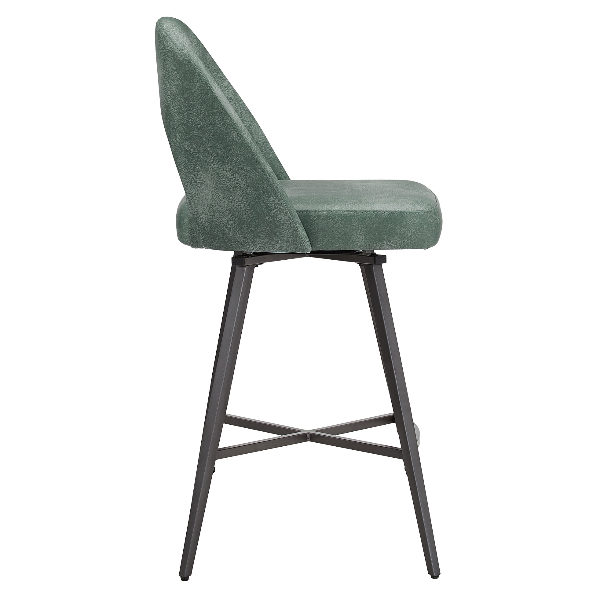 Weston Home Krista 24" Metal Swivel Mid Back Counter Stools, Set of 2, Teal