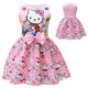 thumbnail image 1 of Vestido de verano de Hellokitty para niños y niñas, ropa de fiesta de seda sin mangas con lazo, dibujos animados, venta al por mayor, 3 a 7 años, 2023, 1 of 4