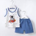 thumbnail image 2 of TOWED22 Toddler Baby Boy Clothes Sleeveless Vest Tank Tops Jogger Shorts Sets 2Pcs Cute Infant Boys Summer Casual Outfits(Light Blue,18-24M), 2 of 4