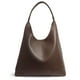 thumbnail image 1 of Bolso Hobo HOXIS de piel vegana suave para mujer, color café, 1 of 6