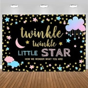 Custom Twinkle Star Gender Reveal Decoration Boy or Girl Gender Reveal Backdrop Vinyl Twinkle Twinkle Little Star Banner Supplies(White,7x5ft)