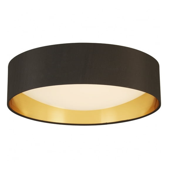 Eglo Lighting Orme 16 Inch Flush Mount Ceiling Light Fixture, Black & Gold