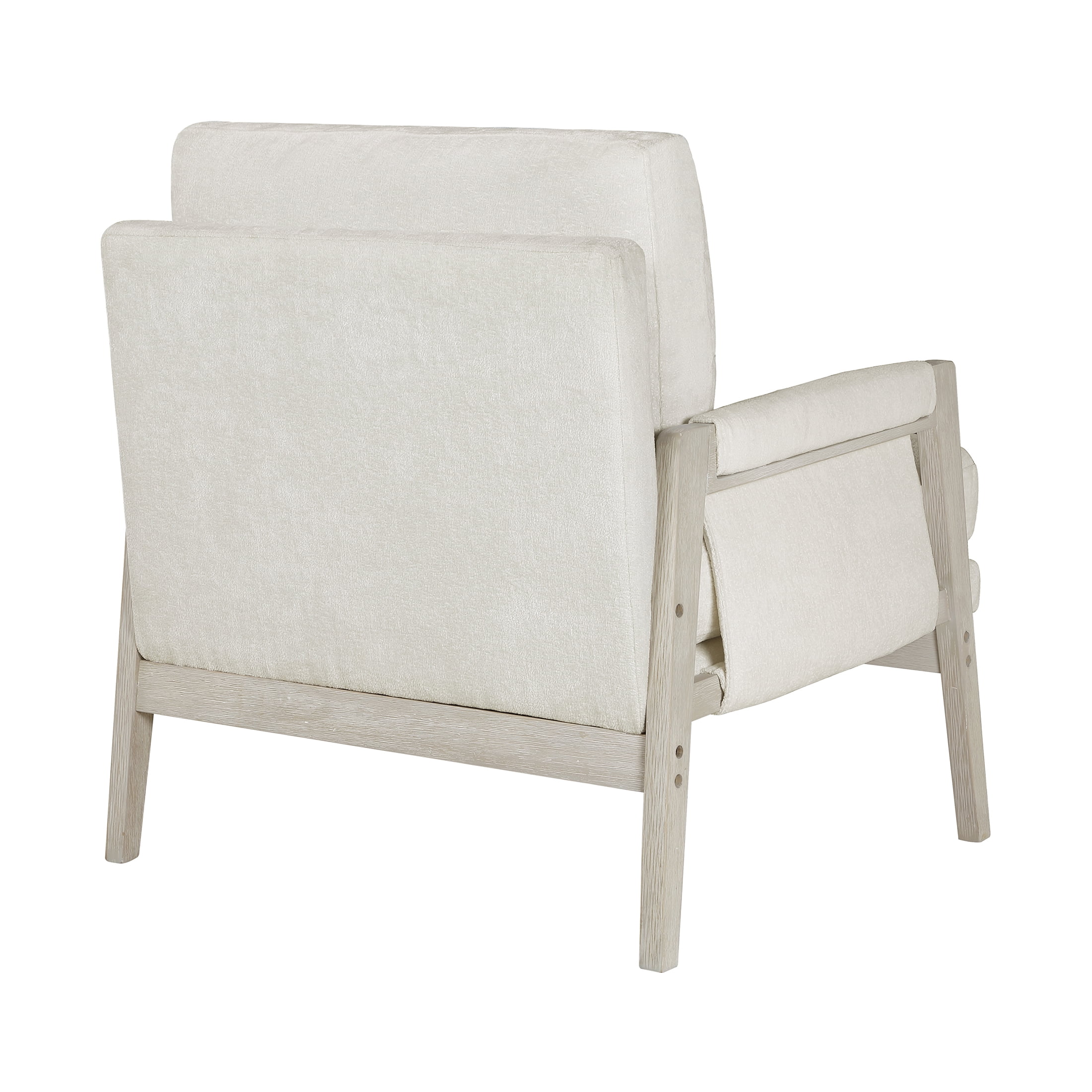 OakvillePark Glentop Wood Frame Chenille Accent Chair, Cream