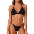 thumbnail image 4 of JoveMarine Women's Halter Neck Tie-Dye Bikini Set, Two-Piece with Padded Cups & Wire-Free, Sexy Beach Swimsuit, Unique Bikinis for Women,Black S, 4 of 4