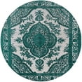 thumbnail image 1 of Ahgly Company Indoor Round Mid-Century Modern Columbia Blue Oriental Area Rugs, 8' Round, 1 of 6