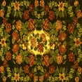 thumbnail image 1 of Ahgly Company Machine Washable Indoor Square Medallion Yellow French Area Rugs, 5' Square, 1 of 4
