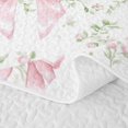 thumbnail image 5 of Erosebridal Pink Bow Ribbon Bed Spread Queen for Girls, Retro Flower Floral Queen Coverlet Set, 3 Pieces, 5 of 7