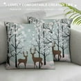 thumbnail image 3 of QZHH  Christmas Decorative Pillow Case Covers with Zippered Closing for Home Sofa Decor Costom Pillowcse Throw Cover Cushion,Landscape Deers Snow Tree,Ivory Gold, 3 of 5