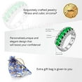thumbnail image 5 of Uloveido Women's Silver Color Oval Cut Green CZ Crystal Graduation Ring, Rhinestone Wedding Band for Women J501 (Platinum,Green,Size 9), 5 of 7