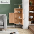 thumbnail image 2 of Yechen 39.7" Corner Storage Cabinet with Adjustable Shelf and Rattan Doors, Small Boho Corner Shelf Stand with Open Storage, Freestanding Cabinet for Bathroom, Living Room/Metal Legs/Light, 2 of 15