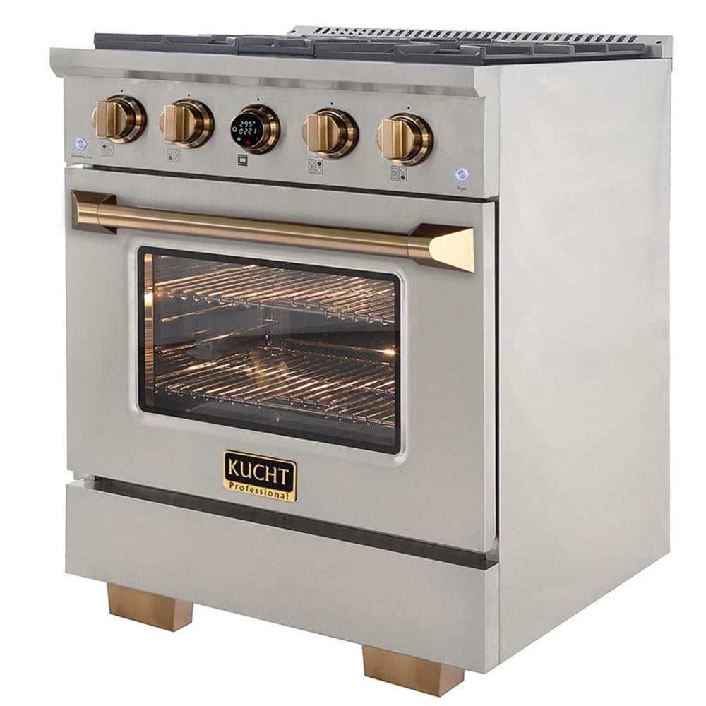 Pemberly Row 30" 4.2 cu. ft. Dual Fuel Range Propane Gas & Wall Mount Range Hood