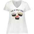 thumbnail image 3 of Inktastic Kawaii How I Roll Sushi Women's Plus Size V-Neck T-Shirt, 3 of 5