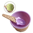 thumbnail image 3 of Toystoory Taza de helado para niños Postre para niños Mezcla de helado Tazón de PP con cuchara Vajilla Vajilla, verde Mostrada Violeta, 3 of 6