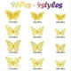 thumbnail image 2 of 96 Decoraciones de Pared de Mariposas - Pegatinas Metálicas 3D para Fiestas, Bodas y Decoración de Habitaciones, Color Dorado, 2 of 7