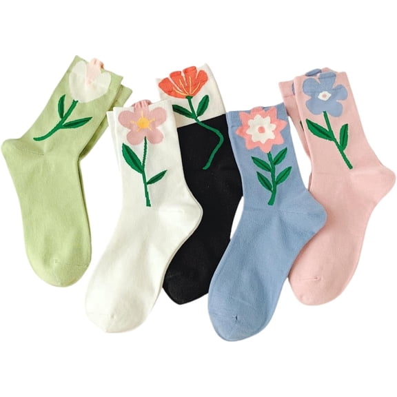 OTAODKA 5-Pack Cute Cotton Ankle Socks for Women & Girls, Novelty Athletic Socks, Breathable & Comfortable